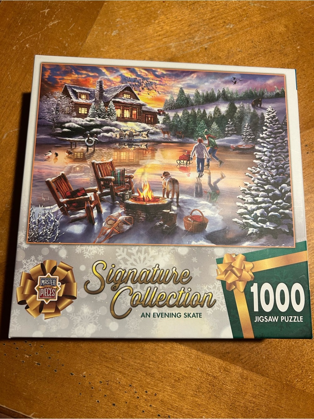 Signature Collection "An Evening Skate" 1000-Piece Jigsaw Puzzle - Green/Gold